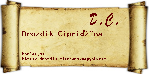 Drozdik Cipriána névjegykártya